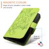 For iPhone 16 Pro Max Case Rose Imprinted RFID Blocking Leather Phone Cover with Strap