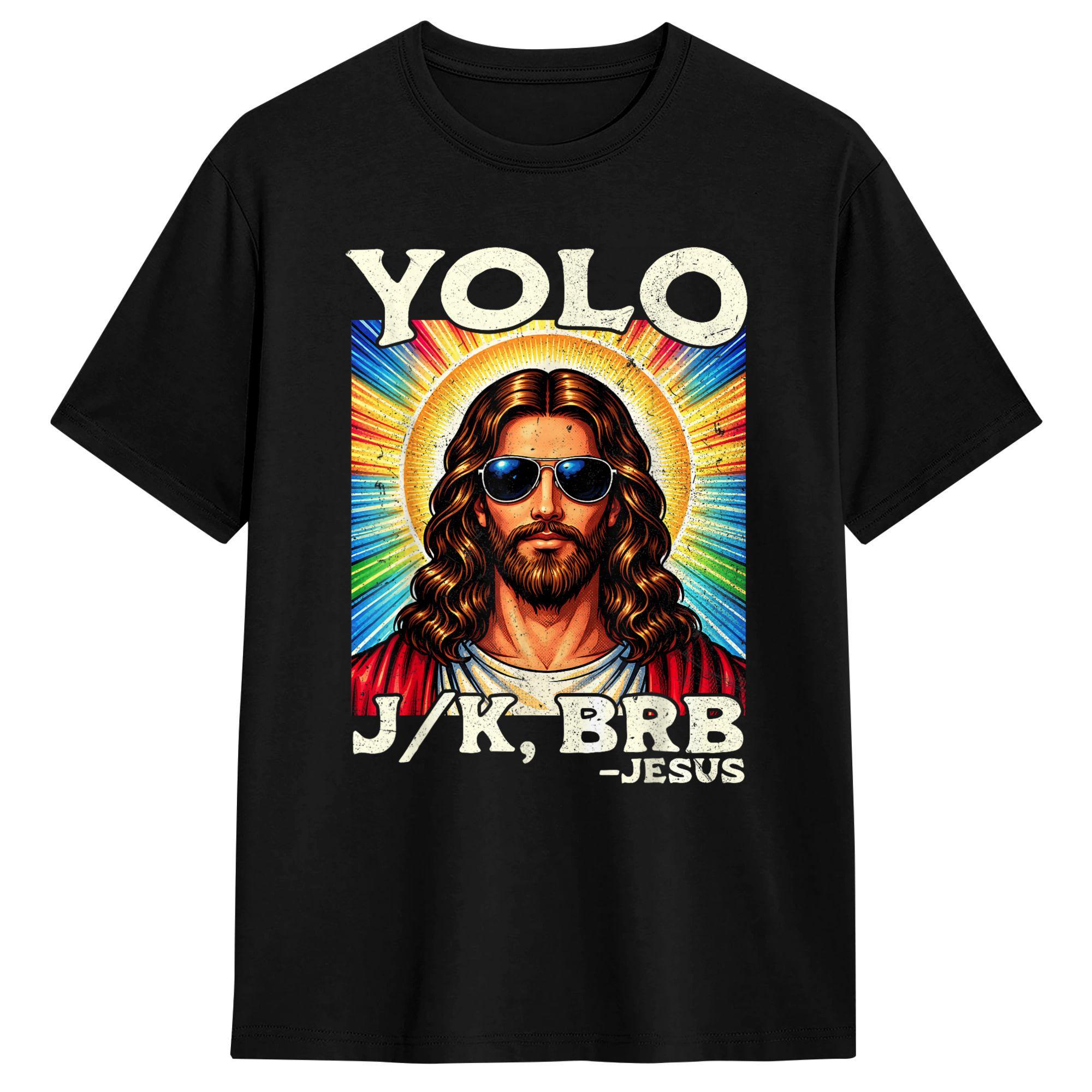 

Пасхальная Yolo Jk BRB Иисус Футболка Пляжная Хлопковые Футболки Для Унисекс Индивидуальная Своими Руками Футболка С Коротким Рукавом Y2K Забавные Топы S