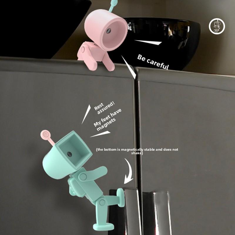 Astronaut Magnetic Night Light Led Mini Robot with Battery Book Light Desktop Building Block Ornament Ambient Light