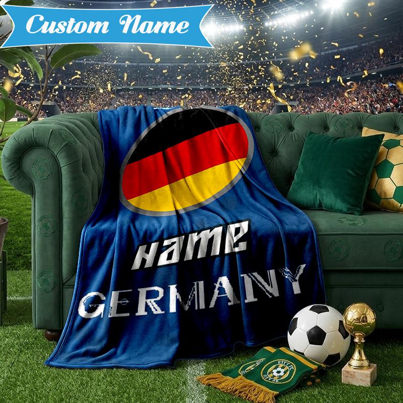 Custom Name Germany Flag Blanket Lightweight Ideal Bedding Blanket Perfect for Travel, Camping, Living Rooms, Sofas, Christmas gift