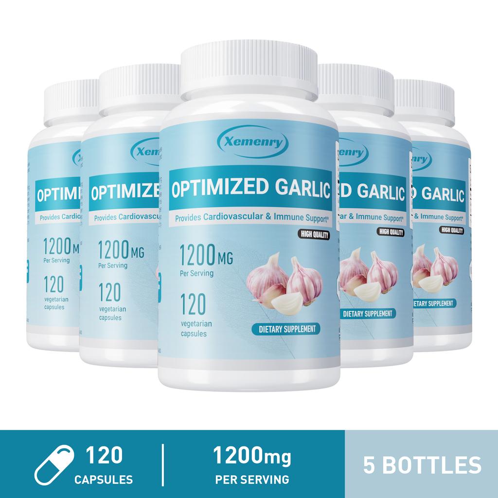 XEMENRY Complément Alimentaire à base d'Extrait d'Ail, Contient de l'Extrait d'Ail, Haute Teneur de 1200 mg, Supplément Nutritionnel Quotidien