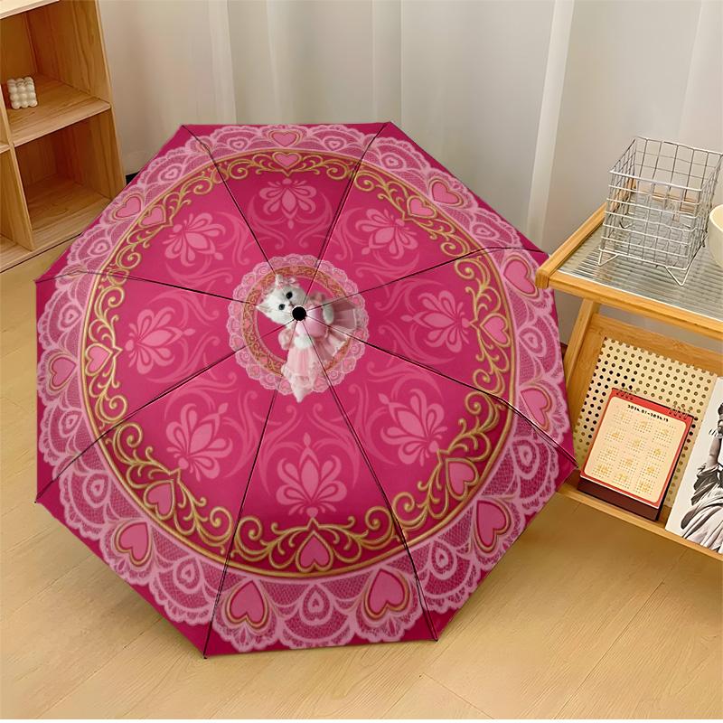 

Ornate Cat Art Printed umbrella windproof folding umbrella portable sun and rain umbrella suitable for gifting