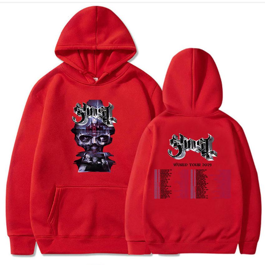 Sweats à capuche Ghost World Tour 2025 Groupe de rock Hip Hop Unisexe Streetwear Sudaderas Hombre Hiver Décontracté Heavy Metal Sweats Homme