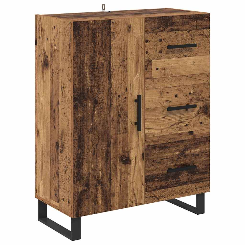 Highboard with Drawers 2 pcs Reclaimed Wood Look 69.5 x 34 x 180 cm