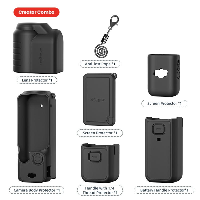 Silicone Protective Case for DJI Osmo Pocket 3 All-round Protection Anti-lost Rope Case for Pocket 3 Accessories