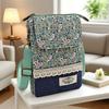 Japanese Floral Canvas Phone Crossbody Bag Women Multi Pocket Shoulder Bag Travel Passport Wallet Cell Phone Purse with Adjustable Strap