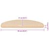 Step Mats 15 pcs. 65 x 21 x 4 cm Cream Semi Round Large