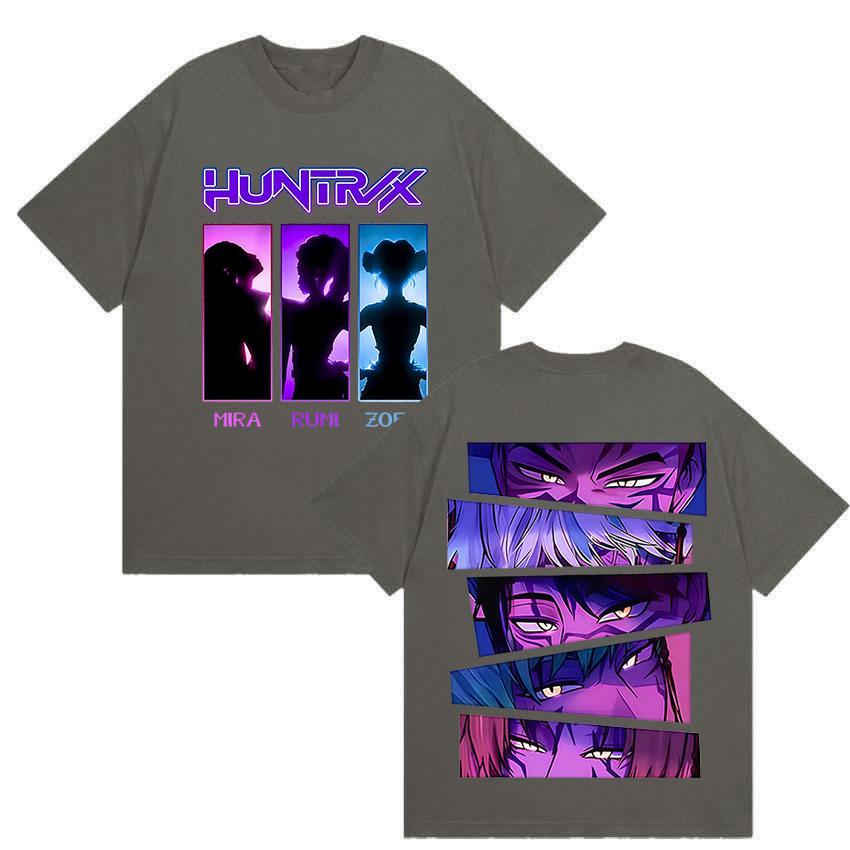 2025 Summer New Kpop Demon Hunter Saja 100pure Cotton Printed Tshirt Harajuku Oneck Casual Anime TShirt Tops Unisex Harajuku