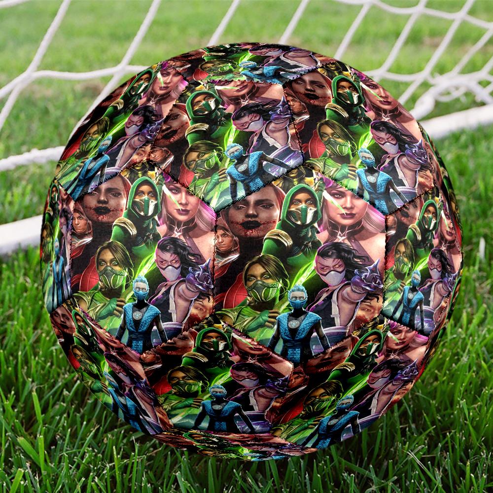 Dark Warrior's Mortal Kombat Size 5 Soccer Ball,Indoor/Outdoor Suitable for Training Matches Tournaments Practice Games Perfect Gift for Fan