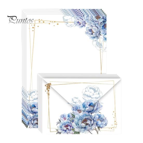 Floral Stationery Set 5Pcs Butterfly Paper Envelope Set, Vintage Writing with Lined Artistic Message Pages, Letter Kit for Letters, Greeting Messages,