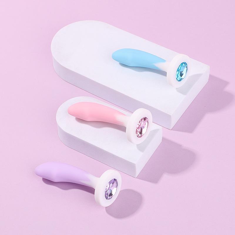 Silicone Anal Dilatancy Dildos Adult Sex Toys Anal Plug G-point Massage Gem Crystal Base Butt Plug Anal Masturbation Stimulator