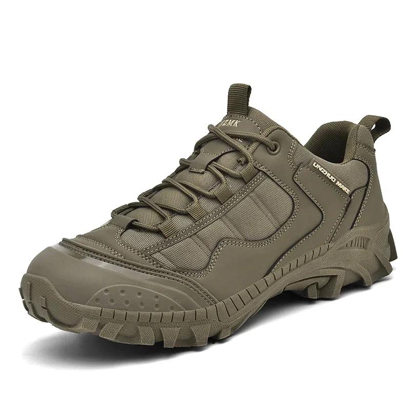 Outdoor Hiking Shoes Men Breathable Casual Sports Shoes Men Lace-up Anti-slip Thick-soled Durable High-top Ankle Boots Men