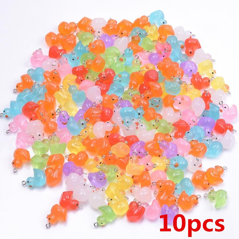 10/20/30/50pcs Kawaii Yellow Duck Charms For Jewelry Making Supplies Resin Material Wholesale DIY Keychain Earring Charm Pendant