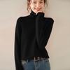 Cashmere Stack Collar Sweater: 2025 Autumn/Winter Women's Loose Slimming Korean Style Pullover Base Layer.