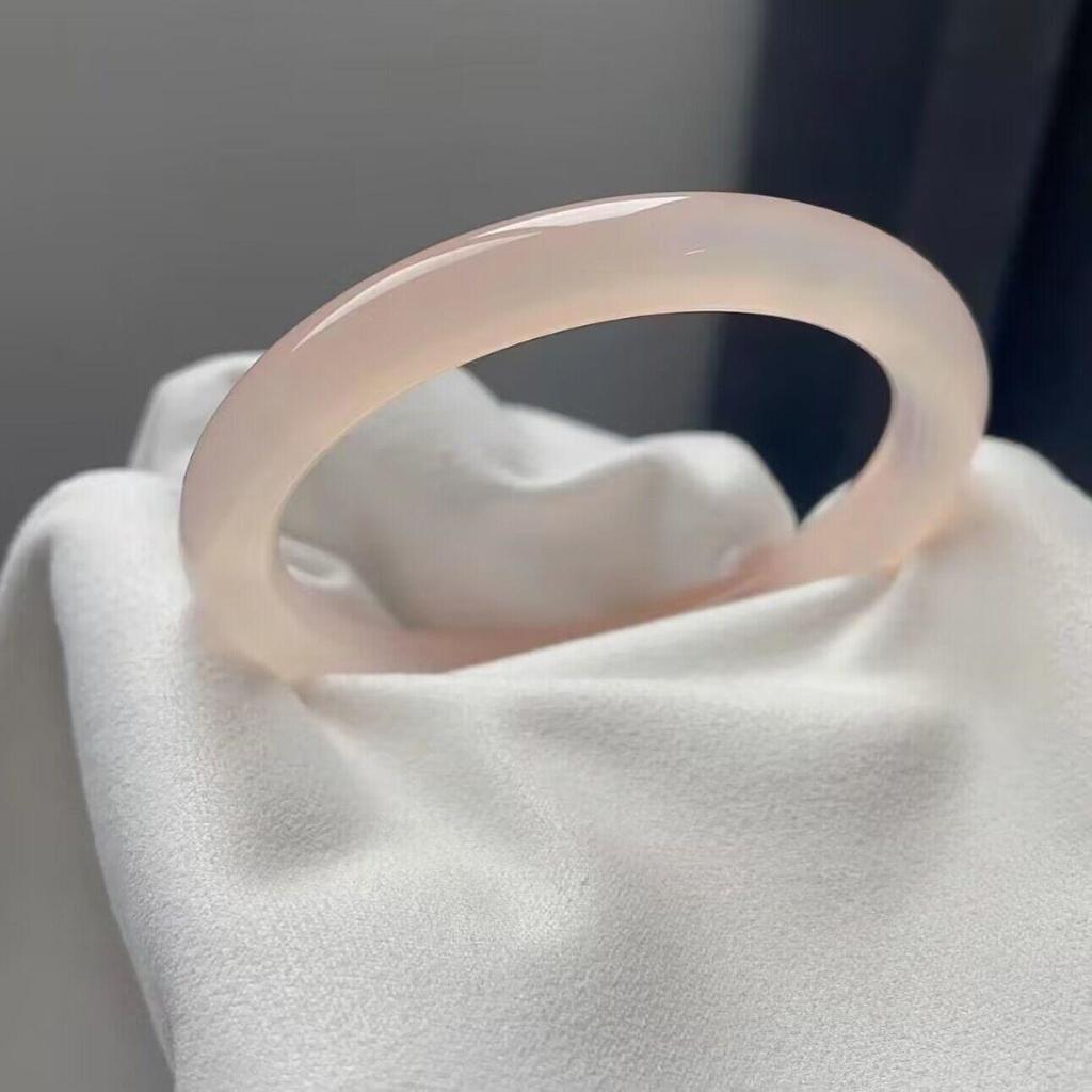Translucent Pink Lotus Root Jade Bracelet for Women