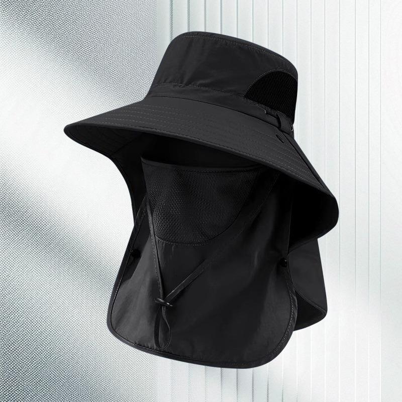 Boné de pesca de verão com proteção solar Aba de verão Cobertura facial para lazer ao ar livre Boné de pesca para montanhismo à prova de mosquitos