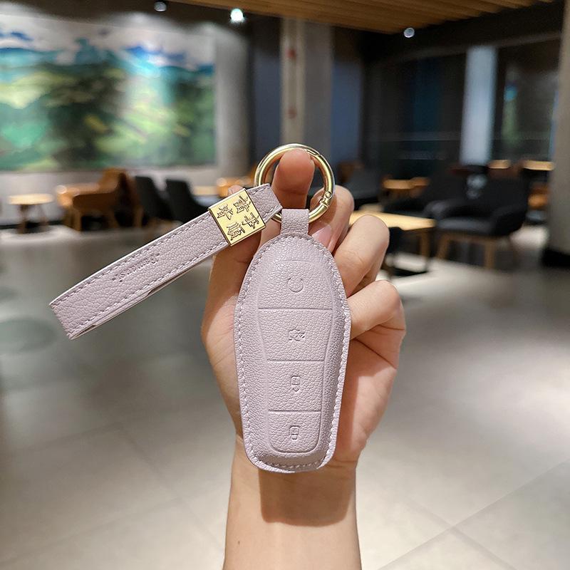 BYD Car Key Case for Song Plus DMi, Han EV, Tang DMi, Dolphin, Qin Plus, Song Pro, and Seagull Models with Buckle.