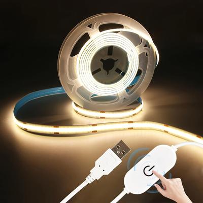 Bandes LED COB Capteur Tactile Dimmable 5V USB RA90 Noël Bricolage Rétroéclairage TV Miroir Ruban Flexible Décoration de Chambre