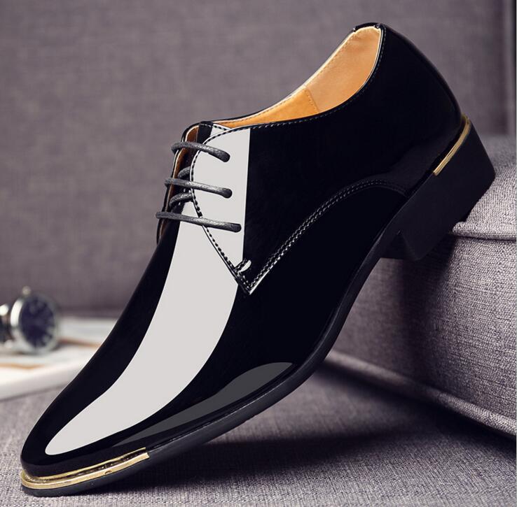 

Модная мужская роскошная обувь для платья, лакированная кожа, оксфорды, мужская обувь, Италия, белые дерби, формальные мужские лоферы, дропшиппинг, большие размеры 3847H258 48 чёрный