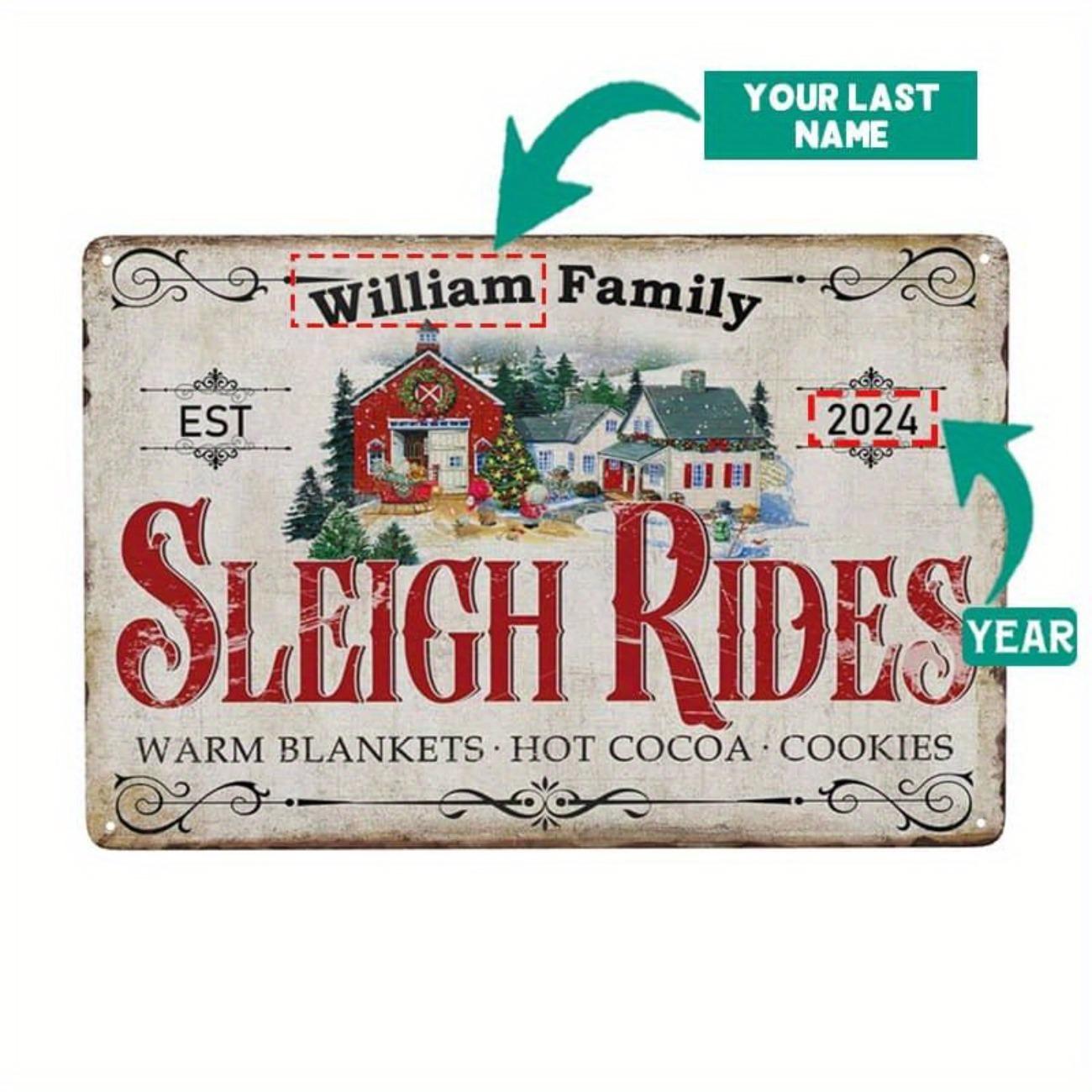 

1pc William Family Personalized Tin Sign Retro Farmhouse Wall Art Christmas Home Decor білий