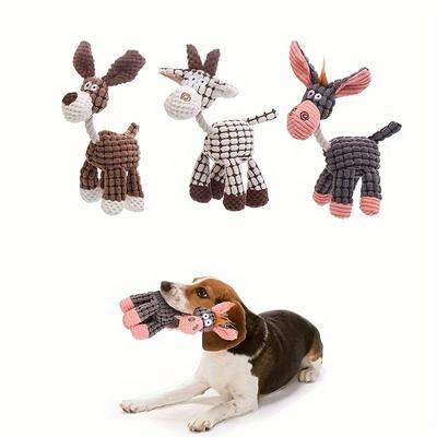 Plush Donkey-shaped Pet Dog Toy, Bite-resistant and Wear-resistant, Plush Toy with BB Sound