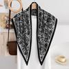 Light luxury fashion twill triangle scarf silk scarf women travel with jeans fart curtain decoration multi-functional headscarf shawl