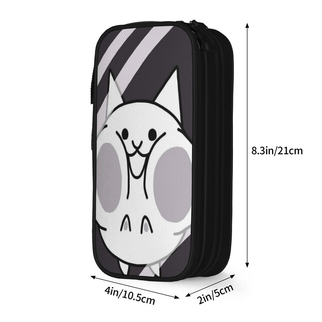 Large Capacity Pencil Pouch Battle Cats Rangers School Supplies  Double Layer Pencil Case Stationery Girl Makeup Bags
