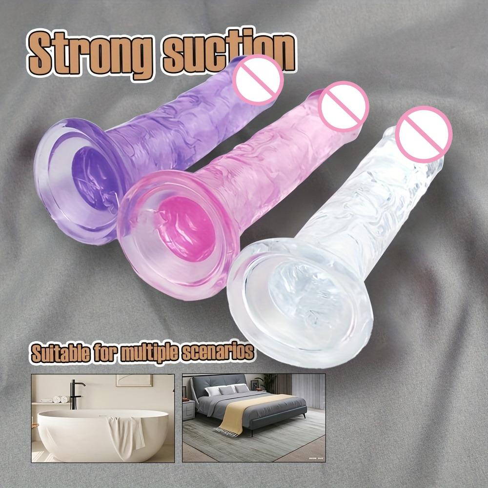 Large Crystal Clear Jelly Realistic Dildo Penis Dick Anal Plug Vaginal Anal Stimulation Suction Cups Masturbator Adult Sex Toys