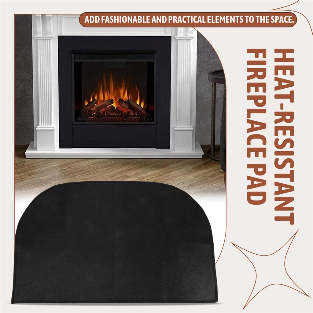 2025+ Semicircular Fireplace Fireproof Mat Fireplace Flame Retardant Mat Fireplace Insulation Blanket