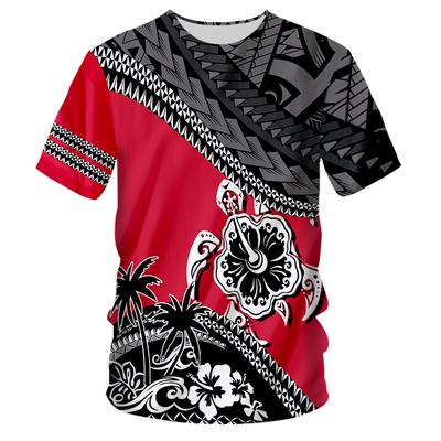 Sommer Trend Tahiti Polynesisch Herrenmode T-Shirt O-Ausschnitt Lässig Kurzarm Übergroß Street T-Shirt Bequem Hawaiianisch
