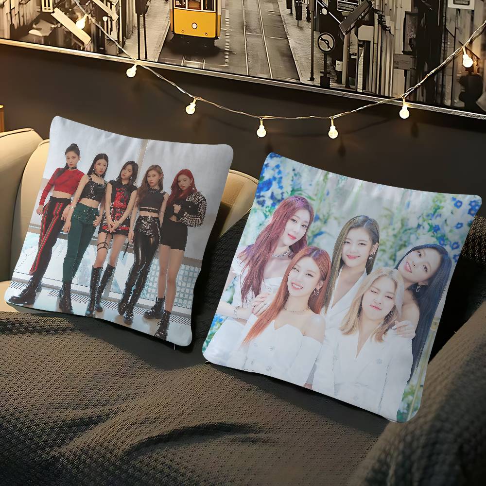 KPOP Group-I-ITZYS Office Cushion Pillowcase Car Cushion Cover45X45CM Lumbar Pillowcase Sofa Pillowcover