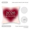 2026 Happy New Years Cushion Cover Anti-dustmite Pillowcase Invisible Zipper Silky Short Plush Sofa Cushion Cover
