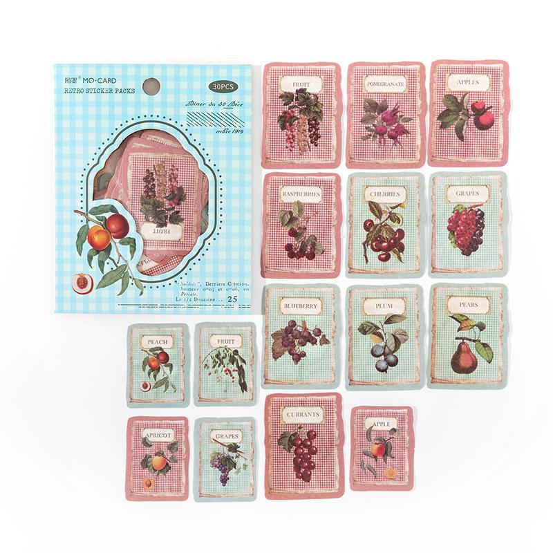 Pastoral Diary Momo Sticker Pack: Retro Artistic Plant Journal DIY Collage Material (6 Styles)
