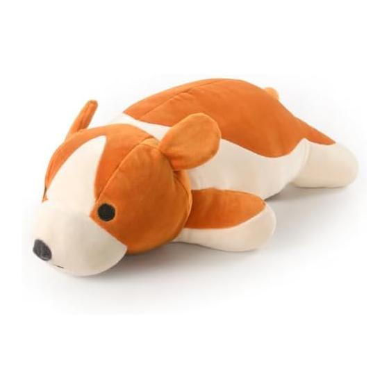 JEMA Hugging Pillow, Animal Cushion, Animal Hugging Pillow, Dog Stuffed Toy, Cute, Chewy, Fluffy, Hugging Pillow, Cute, Soothing, Sleeping Gift,