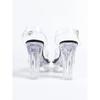 12cm Heel Women's Elegant Clear Crystal Heel Stiletto Sandals 2026 Summer Style, Open Toe Slip On Dress Shoes 34-43  LFD-19866-1