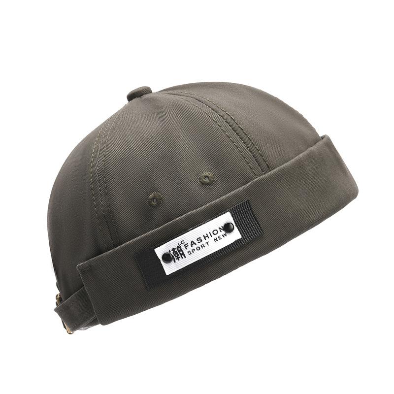 JYL TS DIY Korean Women Brimless Cap Solid Color Letter Print Cotton Hat