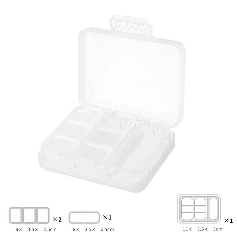 

Mini Portable 7-Compartment Medicine Box Travel Pill Organizer Sealed Storage Case for On-the-Go Health Care белый