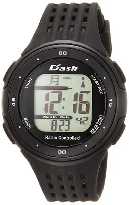 Arias ADWW18105RC-11 Men's Radio-Controlled Digital Watch with Dash Function, Waterproof, Multi-Function, Backlight, Urethane Strap, Black