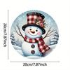 Aluminum Round Snowman Tin Sign 7.87x7.87 inch Winter Rustic Wall Art Home Decor Holiday