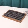 1 piece of walnut patterned jewelry display board earrings necklace ring bracelet 30 grid display board jewelry storage box home