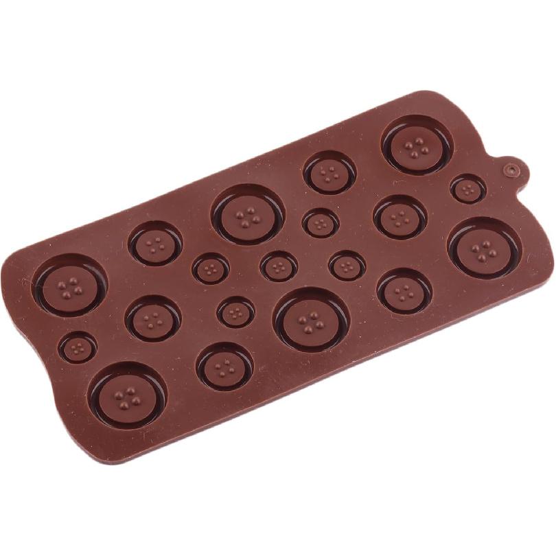 YIMINGMOLD 2Pcs Button Silicone Chocolate Molds For Chocolate Candy