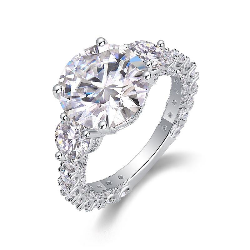 

Серебряное кольцо S925 с муассанитом, женское кольцо, 5 карат Beauty 5