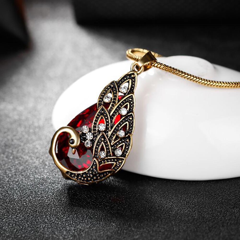 3Pcs Earrings Jewelry Fake Peacock Pendant Fashion Necklace