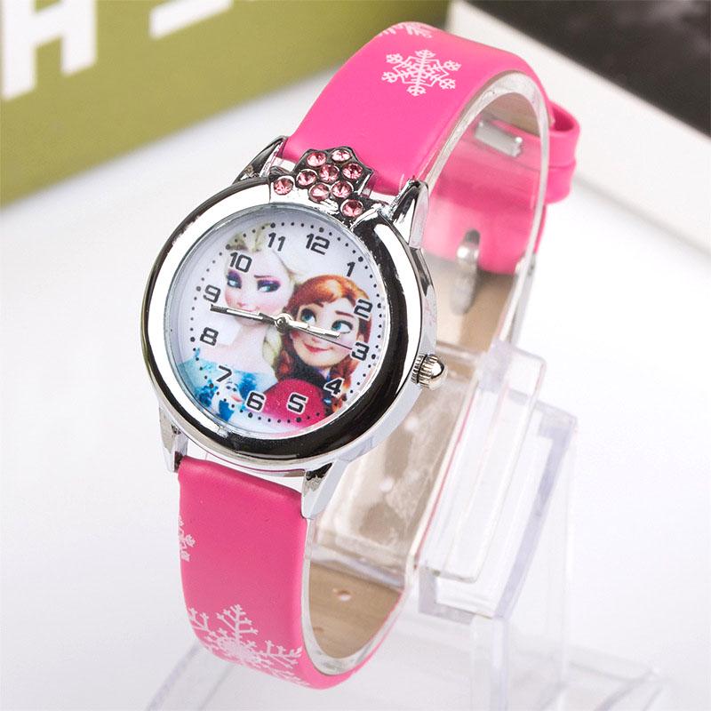 Children Quartz Watch PU Strap Cartoon Round Dial Wristwatch Casual Watches for Kids Birthday New Year Gift