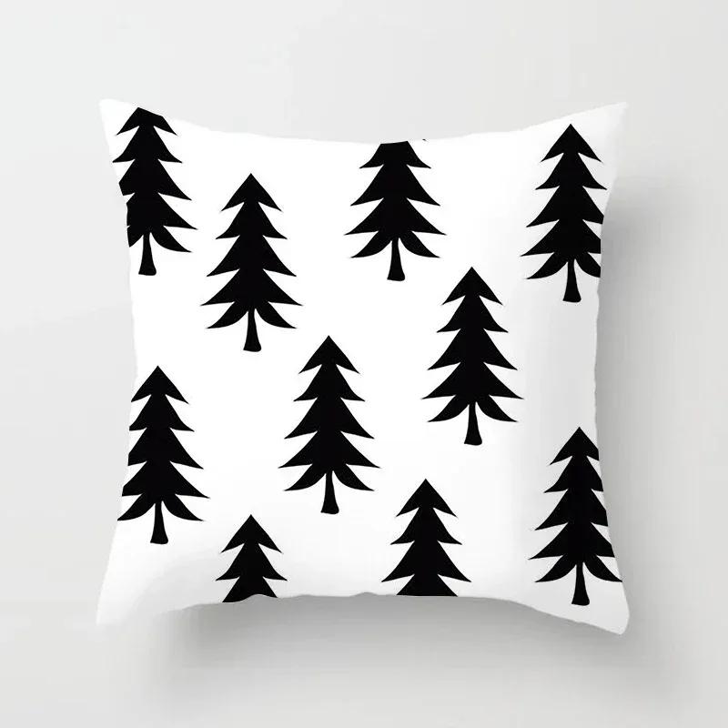 Black and White Cushion Cover Geometric Polyester Throw Pillow Covers Decorative 45x45cm Couch Pillows Fashion Nordic Pillowcase