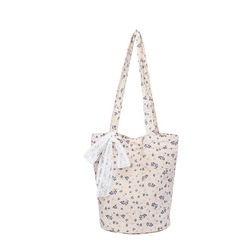 Fashion Underarm Bag Women's 2025 New Fashion Pastoral Floral Small Fresh Canvas Bag Large Capacity Shoulder Bag