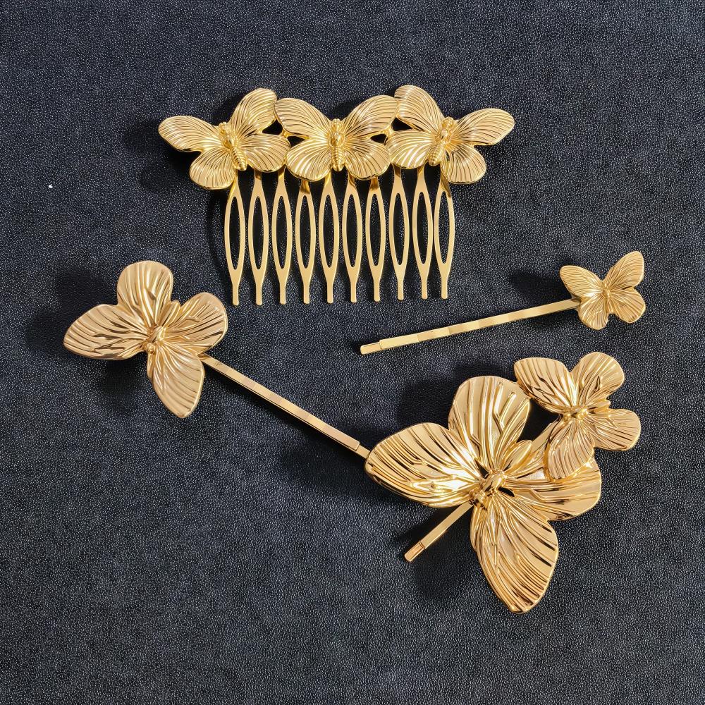 Fashion Butterfly Hair Clip Pins Metal Bridal Hairpin for Women Hair Barrettes Luxury Hair Bangs Clip Wedding Hair Accessories