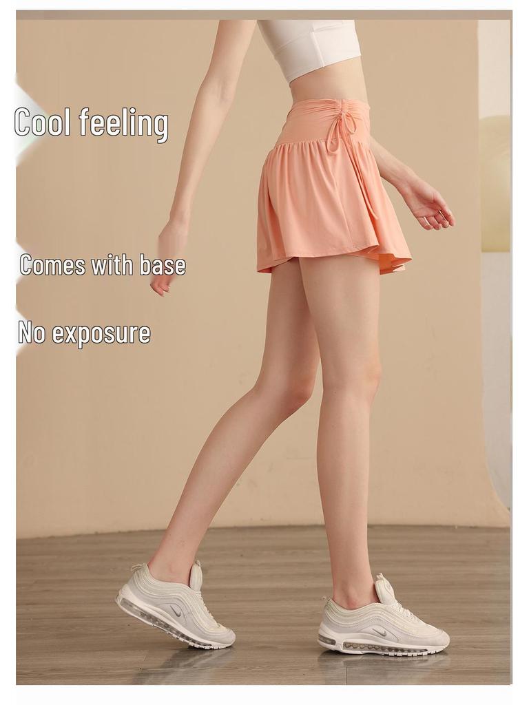 Women's Summer High Waist Yoga Skirt: Breathable, Slimming, Anti-Exposure Tennis Skort