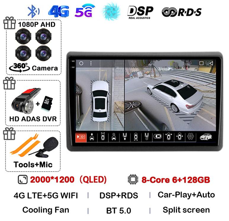 Android 14 Carplay Auto Car Radio Multimedia Player For Renault Master Nissan NV400 Opel Movano 2010-2021 Stereo GPS Wifi+4G DSP