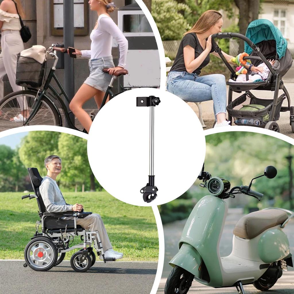 Bicycle Stroller Chair Umbrella Bar Holder Mount Stand Wheelchair Umbrella Connector rotation Bracket Rain Gear Tool Outdoor
